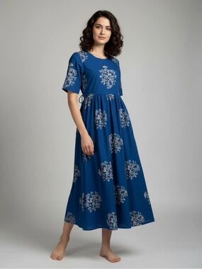 Forever 21 | Dresses | Forever 2 Light Blue Crinkle Maxi Dress With Delicate Sequin Flowers